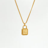 925 Sterling Silver Lock Alphabet Necklace