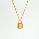 925 Sterling Silver Lock Alphabet Necklace