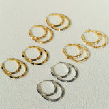 Double Oval Hand-Beaded Natural Gemstone Earrings