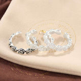 Sculpted Rose Garland Adjustable Ring - front product view | Floysun
