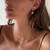 Starry Scattered Irregular Freshwater Pearl Collarbone Necklace