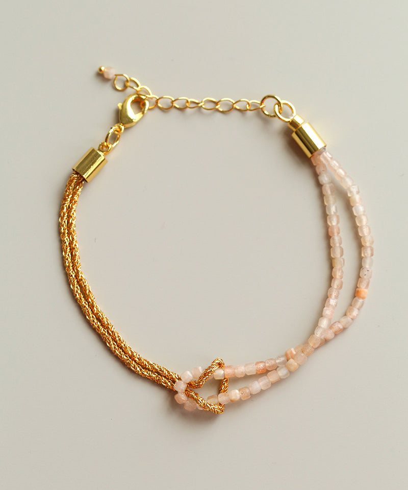 Designer Double Chain & Mixed Natural Stone Bracelets