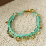 Boho Multi-Layer Woven Cord Beaded Bracelet