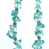 Blue Irregular Glass & Pearl Vacation Collarbone Necklace