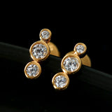 Minimal Bubble Cubic Zirconia Stud Earrings