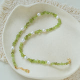 Handmade Natural Southern Jade & Peridot Pearl Necklace