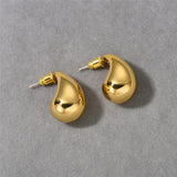 Minimal Sculptural C-Shape Teardrop Stud Earrings