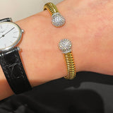 Vintage Spiral Pavé Open Bangle