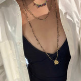 Colorful Mini Natural Stone Necklace | Bohemian Layering Style