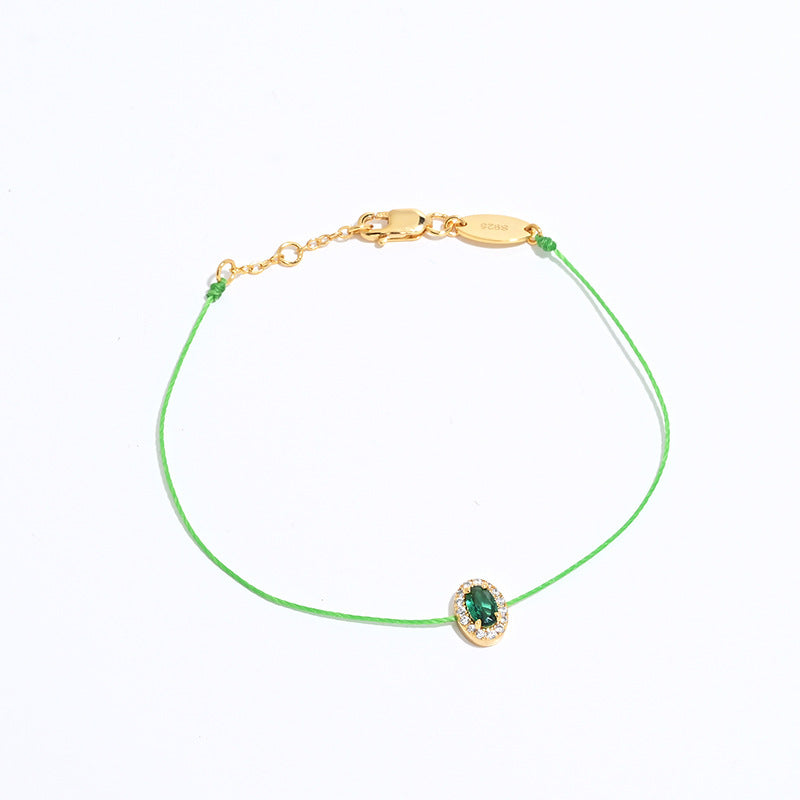 Colored Crystal Rope Bracelet