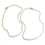 Alternating Bar Paperclip Chain Necklace - alternate angle 2 | Floysun