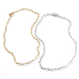 Alternating Bar Paperclip Chain Necklace - alternate angle 2 | Floysun