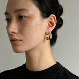 Vintage Two-Tone Pavé Cubic Zirconia Earrings