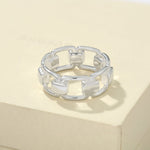 Geometric Link Openwork Band Ring - detail view | Floysun