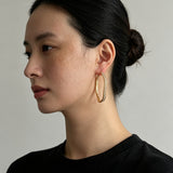 Vintage Hammered Mini Pearl Statement Hoop Earrings