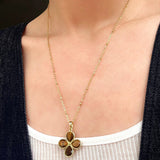 Natural Stone Four-Leaf Clover Necklace