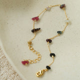 Colorful Chip Stone Starry Thin Bracelet (Turquoise & Tourmaline)