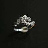 Gradient Bubble Twin Cluster Cubic Zirconia Statement Ring