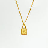925 Sterling Silver Lock Alphabet Necklace
