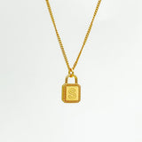 925 Sterling Silver Lock Alphabet Necklace