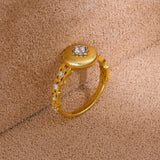 Starburst cubic zirconia statement ring - side profile