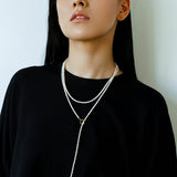 French Style Long Freshwater Pearl OT Clasp Lariat Necklace