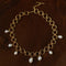 Vintage hammered circle link freshwater pearl necklace
