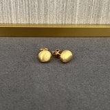 Handcrafted Irregular Brushed “Little Silver Bean” Earrings