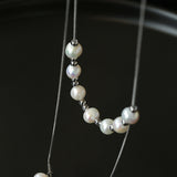 Multi-Wear Styles Adjustable Sliding Freshwater Pearl Smile Long Necklace