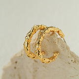 Crinkled Textured C-Hoop Earrings