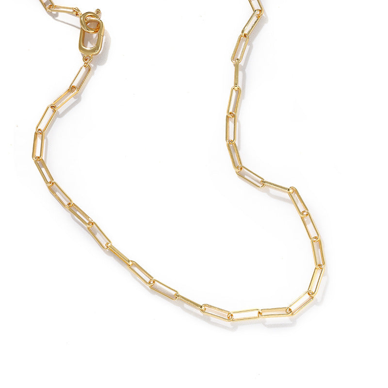 Alternating Bar Paperclip Chain Necklace - styled view | Floysun