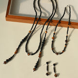 Celestial Black Agate & Tiger’s Eye Short Necklace