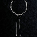 Multi-Wear Hollow Lace Adjustable Pull-Tie Choker Necklace