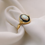 Anello Vintage Elegante con Smalto e Opale
