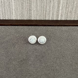 Japanese-Style 925 Sterling Silver Gemstone Stud Earrings