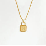 925 Sterling Silver Lock Alphabet Necklace