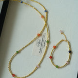 Bohemian Faceted Gold Bead Necklace – Colorful Gemstone or Pearl Style