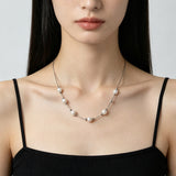 Multi-Wear Styles Adjustable Sliding Freshwater Pearl Smile Long Necklace