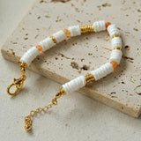 Multicolor Gemstone & Mother of Pearl Disc Bead Bracelet