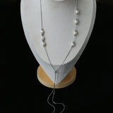 Multi-Wear Styles Adjustable Sliding Freshwater Pearl Smile Long Necklace
