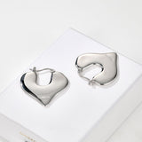 Japanese Minimalist Polished Heart Earrings