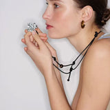 Natural Tiger’s Eye & Red Stone Hoop Earrings