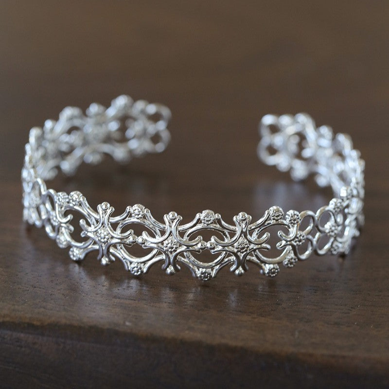 Vintage Palace Lace Filigree Open Cuff  Stackable Bracelet