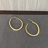 Twisted Oval 925 Silver Hoop Earrings