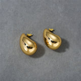 Minimal Sculptural C-Shape Teardrop Stud Earrings