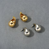 Minimal Sculptural C-Shape Teardrop Stud Earrings