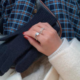 925 Silver Double Flower Ring Stacking Rings