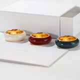 Japanese Minimal Enamel Slim Band Ring | Versatile Layering Style