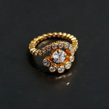 Bubble Spiral Halo CZ Statement Ring