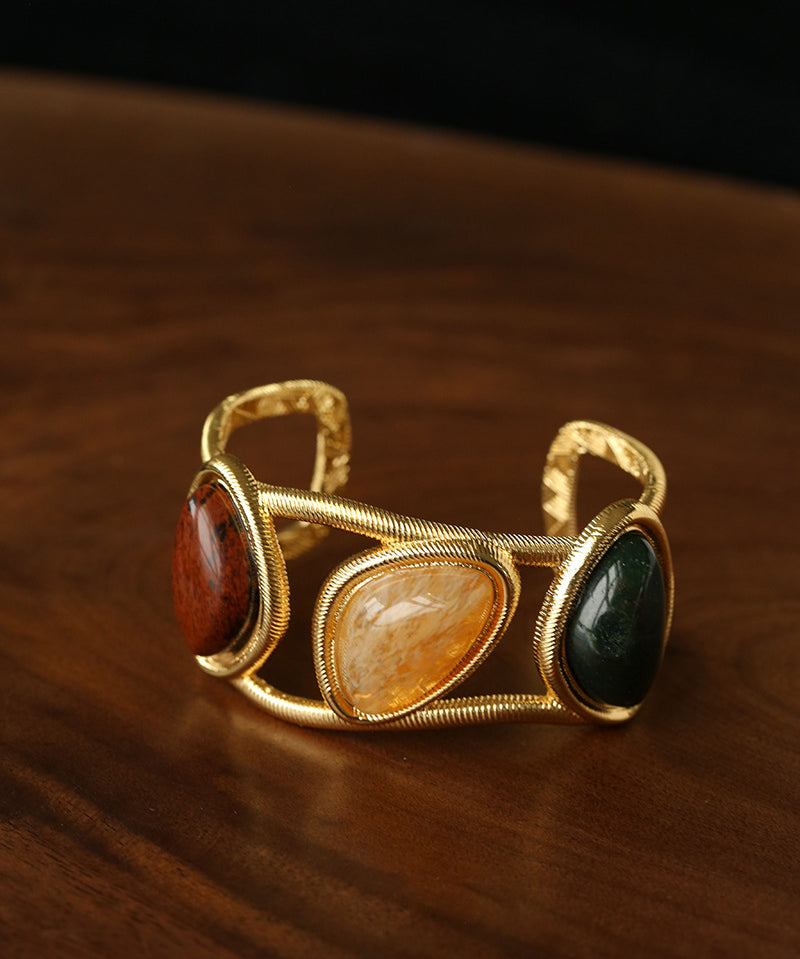 Geometric Stone Cuff Bracelet